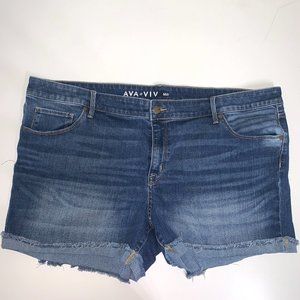 AVA & VIV | Denim Jean Cut-off Shorts Plus Size